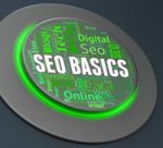 Seo Basics Indicates Search Engine And Control 3d Rendering Stock Photo