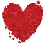 Valentines Day Heart Made Of Red Roses Isolated On White Background - Illustration Stock Photo