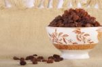 Bowl Of Raisins Stock Photo