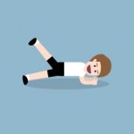 Planking With Lift Leg Exercise Stock Photo