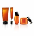 Product Set For Skin Care Of Orange Collection Stock Photo