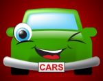 Cars Cartoon Represents Auto Transport And Vehicles Stock Photo