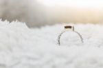 Silver Ring  On  White Background Stock Photo