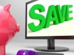 Save Screen Shows Store Discount And Reductions Stock Photo