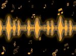 Sound Wave Background Means Frequency Amplifier Or Sound Mixer Stock Photo