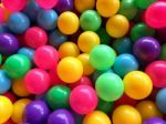 Dry Children's Pool With Colorful Balls Stock Photo