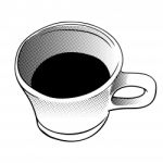 Illustration Cup Of Coffee In Halftone Style -  Illustrati Stock Photo