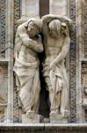 Statues In  Front Of The Dome Of Milan Stock Photo