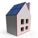 House With Solar Panels Showing Renewable Energy Stock Photo