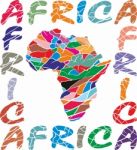 Map Africa - Color Background Texture Elephant Stock Photo