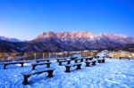 Ulsan Bawi Rock In Seoraksan Mountains In Winter, South Korea Stock Photo