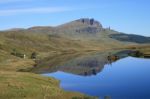 Loch Fada And The Old Man Of Storr Stock Photo