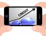 Credit Arrow Displays Lending Debt And Repayments Stock Photo