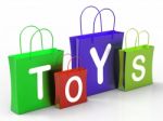 Toys Bags Shows Retail Shopping And Buying Stock Photo