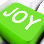 Joy Keys Mean Enjoy Or Happy
 Stock Photo