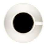 Top View Of A Cup Of Coffee, Isolate On White Stock Photo