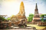 Old Ancient Pagoda In Lopburi Thailand, With Old Exterior Brick Stock Photo
