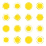 Sun Icon Set  Illustration Stock Photo