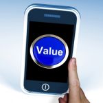 Value On Phone Shows Worth Importance Or Significance Stock Photo
