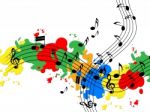 Splat Paint Represents Musical Note And Audio Stock Photo