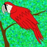 Big Red Parrot Stock Photo