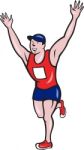 Marathon Runner Winning Cartoon Stock Photo