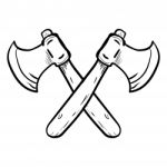 Sg171006-two Crossed Axes- Drawn Stock Photo