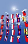 Asian Flags Stock Photo
