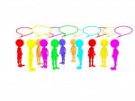 People With Speech Bubble Stock Photo