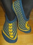 Hand Knitted Female Socks Stock Photo