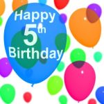 5th Birthday On Balloon Stock Photo