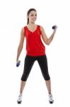 Woman Exercising With Weights Stock Photo