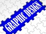 Graphic Design Puzzle Shows Digital Creativity Stock Photo