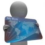 Debit Card Indicates Credit Cards And Bankrupt 3d Rendering Stock Photo