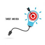 Creative Light Bulb And Target Concept Stock Photo