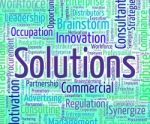 Solutions Word Represents Solved Words And Text Stock Photo