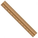 Ruler. Wooden Ruler Isolated On White Background. Ruler Design For Wood. Object Tool Stock Photo