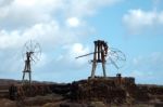 Old Windmills On Lanzarote Stock Photo