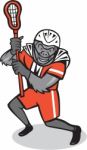 Gorilla Lacrosse Player Cartoon Stock Photo