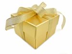 Golden Gift Box Stock Photo