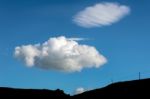 Fluffy Cloud Passing Over Val D"orcia Tuscany Stock Photo