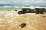 Waves And Beach At Snapper Rock, New South Wales Stock Photo