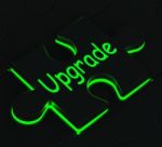 Upgrade Puzzle Showing Updating Versions Stock Photo