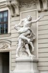 Statue Of Hercules Fighting Antaeus At The Hofburg In Vienna Stock Photo