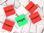 Hope Despair Post-it Notes Show Longing And Desperation Stock Photo