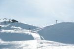 Ski Slope With Chairlifts Stock Photo