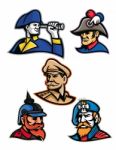 Generals, Admirals And Emperor Mascot Collection Stock Photo