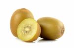 Yellow Gold Kiwi Fruit Isolated On The White Background Stock Photo