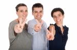 Brother And Sisters Showing Victory Sign Stock Photo
