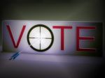 Vote Target Means Evaluation Choice And Decision Stock Photo